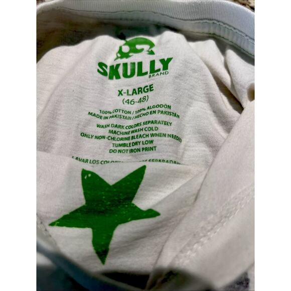 Skully T-Shirt  LA CA White Hi Voltage XLARGE 46-48 Reverse Image (inside Out) - Picture 2 of 10